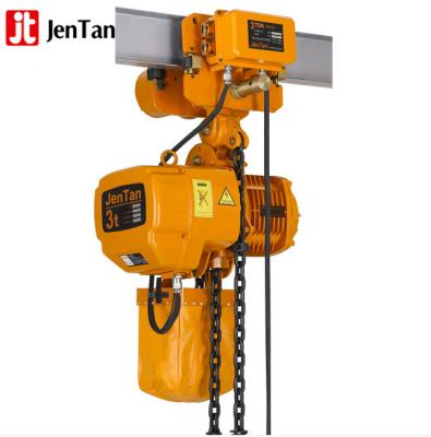 China JenTan HHBB lifting goods 1 ton electric hoist electric chain hoist (signal speed / double speed) with electric trolley for sale