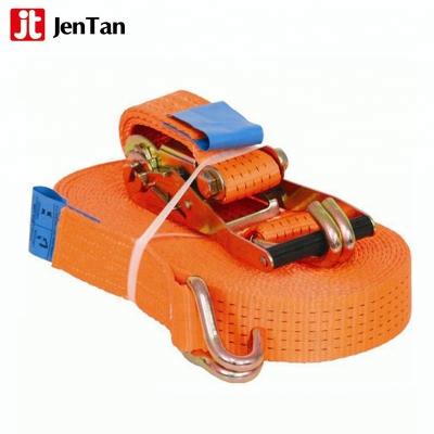 China Cargo Safety JenTan Polyester Cargo Lashing Ratchet Strap Tensioner for sale