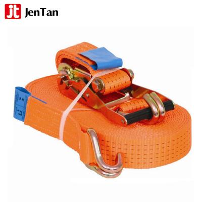 China Heavy Duty Polyester Ratchet Tie Down Straps With J Hook And Keeper for sale