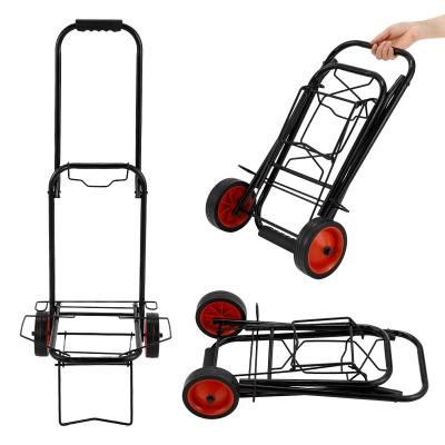 China Folding Folding Rolling Two Wheels Shopping Trolley Luggage Hand Luggage Trolley Cart for Stair Climbing for sale