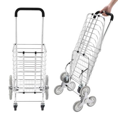 China Foldable Shopping Cart Cheap Supermarket Trolley Pricereusable Wholesale Shopping Trolley With Aluminum for sale