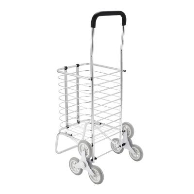 China 2022 Hot Selling Folding Metal Grocery Trolley Card Display Carts Multifunctional Supermarket Shopping Trolley for Supermarket for sale