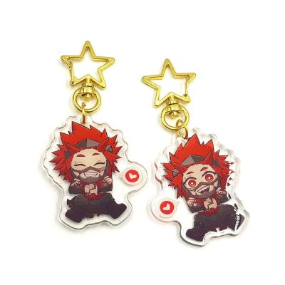 China Promotion Gift Factory Custom Anime Figure Epoxy Acrylic Small Size Double Charm Key Chain for sale