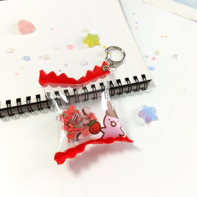 China Custom Beautiful Promotion Gift Inflatable Candy Acrylic Key Chain for sale