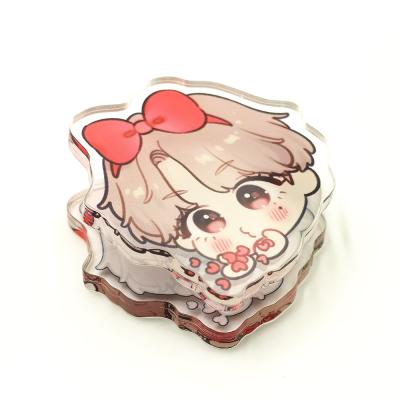 China Custom Gift Hot Selling Flange Stationery Clipboard Anime Cartoon Office Acrylic Paper Clips For Student for sale