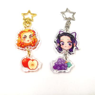 China Promotion Gift Factory Anime Custom Clear Cartoon Key Chain Acrylic Linked Charms For Gift for sale