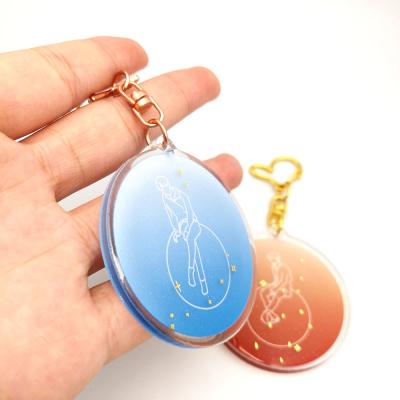 China New Design Anime Custom Hot Stamp Gold Foil Acrylic Charm With Epoxy for sale