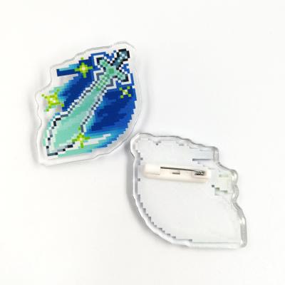 China Custom High Quality Clear Acrylic Badge Printed Acrylic Lapel Pins Badge Charms for sale