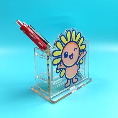 China Custom Shape Pen Holder Acrylic Pencil Pen Holder Desktop Organizer for Personalized Office Stationery for sale