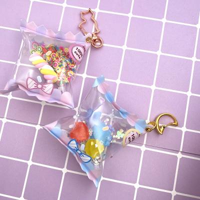 China Promotion Gift Custom Printed Beautiful Candy Inflatable Bag Charms Acrylic Key Chain for sale