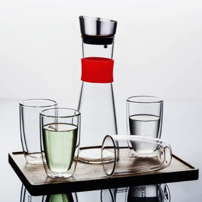 China Viable Wholesale Haonai Borosilicate Material Drinking Glass Set With Jug for sale