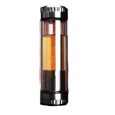 China Sustainable Wholesale Custom Printing Borosilicate Glass Bottle BPA Free Infuser for sale