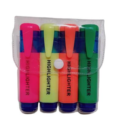 China office & Hot Sale Color Flat Pen Style School Markers Multicolor Single Head Highlighter Bar Marker Pen for sale