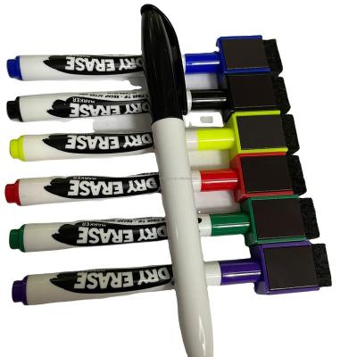 China Whiteboard Factory Promotion Black Whiteboard Marker Pen Dry Erase Marker with Brush and Magnet for sale