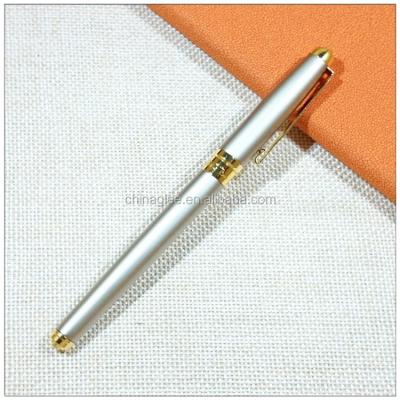 China Gold Quality Silver Metal Fountain Pen Chinese Calligraphy Pen With Gold Clip for sale