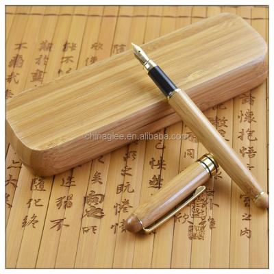 China Eco Friendly Recycled Gold Pen Engraved Bamboo Fountain Pen for sale