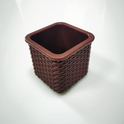 China Modern Customized Plastic Woven Basket Shape Imitation Kitchen Bedroom ABS Materials Storage Square Small Case for sale