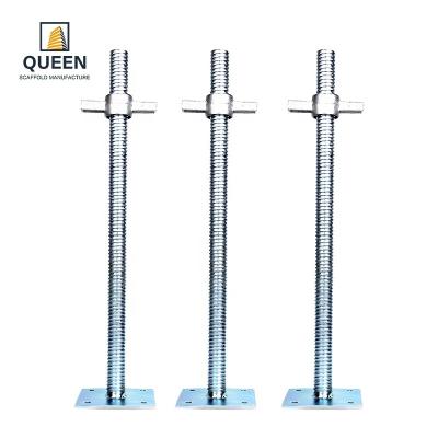 China LINYI QUEEN U Jack & Base Solid base jack screw for building Adjustable Galvanized Scaffolding U Head Jack Base for sale