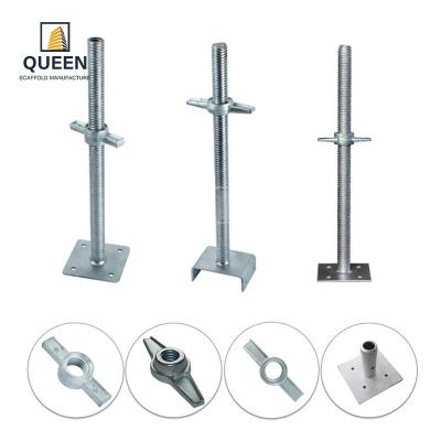 China Adjustable Scaffolding Base Jack With Swivel Base Plate Steel Scaffold Adjustable Base Jack for sale