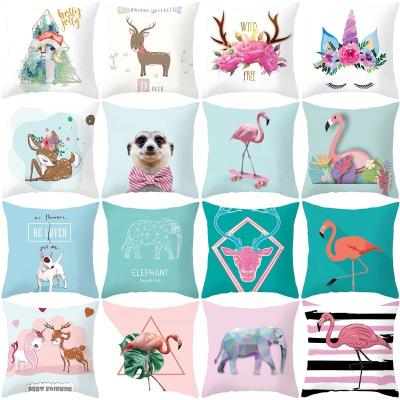 China Amazon PORTABLE Home Hot Sale Printed Cute Deer Animals Cushion Blankets for sale