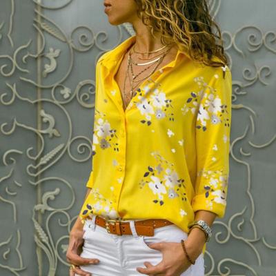 China QUICK DRY Long Sleeve Women Blouses Plus Size Turn-Down Collar Blouse Shirt Casual Tops Work Wear Elegant Chiffon Shirts for sale