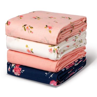 China 47 x 47 inch Simple Soft and Breathable Floral Design Wrap Blanket, Baby Wrapping Blanket for sale