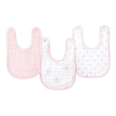 China PVC free baby bib, 100% cotton muslin, 3 layers burp fabric, super soft and absorbent for sale