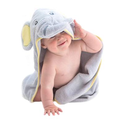 China Antimicrobial Organic Bamboo Fiber Soft Premium Terry Cloth Hooded Baby Bath Towel for sale