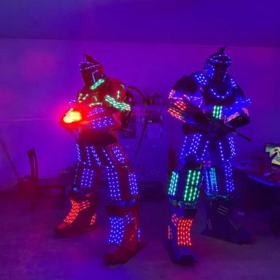 China Model Sets Animation Robot Mascot Costume Lights Dance Led Robot Costume for sale