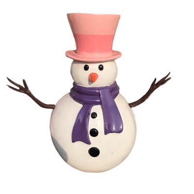 China Waterproof Sunproof 5 Ft 1.5 M Tall Fiberglass Snow Man Life Size Statue For Christmas New Year Decoration for sale