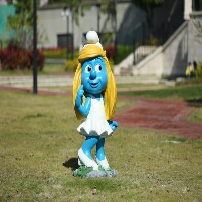 China China Fiberglass Painting Sculpture Cartoon Statue Animal Handmade Fiberglass Cute Smurfes Sculptures for sale