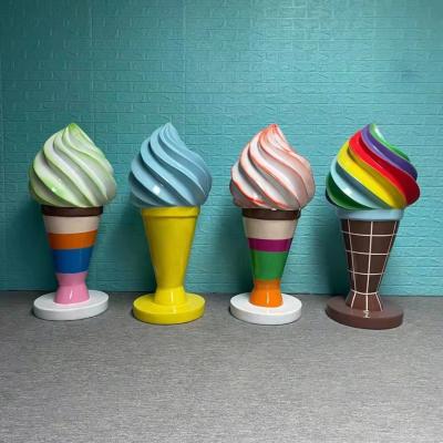 China China Factory Price High Quality Large Fiberglass Painting Ice Cream Sculptures for sale