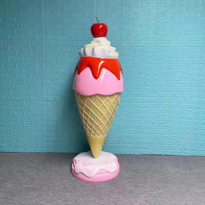 China China Ice Cream Shop Decoration Fiberglass Ice Cream Statue Painting Sculpture for sale