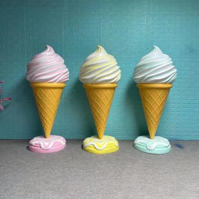 China China Factory Handmade High Quality Fiberglass Ice Cream Large Waterproof Sculptures for sale