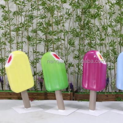 China Life Size Ice Cream Shop Exterior Decoration China Pop Props Fiberglass Ice Cream Sculpture for sale