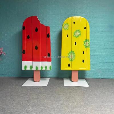 China China factory price high quality fiberglass fruit color ice cream painting sculpture for sale