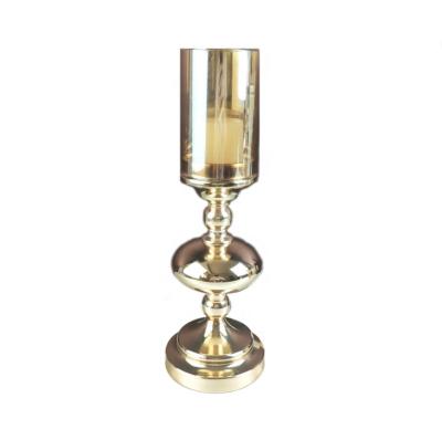 China Modern Metal Wedding Decoration High Quality Modern Metal Glass Candle Holders Candlelight Wholesale Romantic for sale