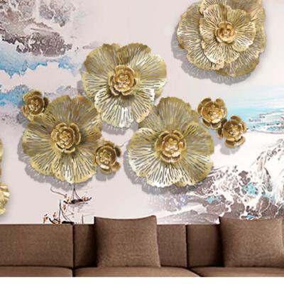 China Metal Wall Art Hanging Art Ware Flower Iron Metal Decoration Anti Rust For Home Decoration for sale