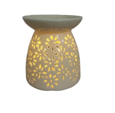 China Tibetan Hot Sale Home Decor Cheap Price Home Decor Amazon Incense Diffuser Oil Burner Candle Holder Ceramic Hollow Aroma Container for sale