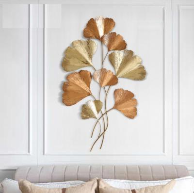 China Luxury Home Minimalist Art Decor High Quality Metal Iron Maple Leaf Wall Hanging for sale