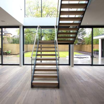 China Home Customized House Metal Wood Steel Glass Staircase Steel Staircase for sale