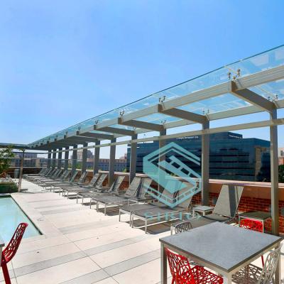 China Outdoor Tempered Glass Stainless Steel Tempered Glass Canopy for sale