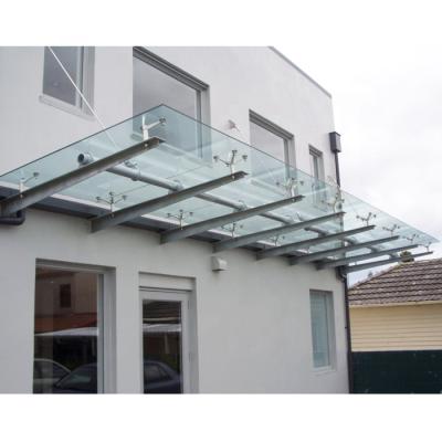 China Tempered Glass Door (Canopy) Glass Bullying Installed With Stainless Steel Square Tubes for sale