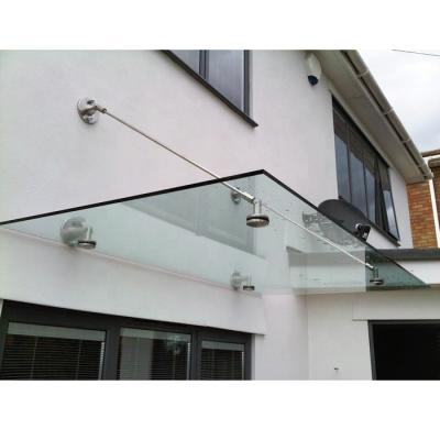 China Simple and Convenient Glass Bullet / Canopy Tempered Glass Installation with Stainless Steel Connectors for sale