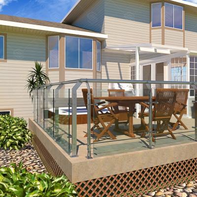 China Glass Deck Balcony Railing Fix With Stainless Steel Components for sale