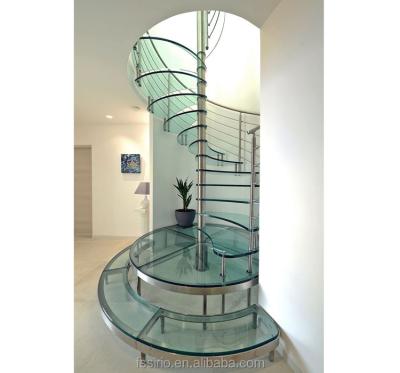 China INDOOR MODERN STYLE Spiral Staircase Glass Spiral Staircase Customized Price for sale