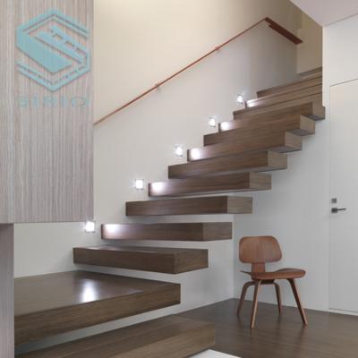 China Hot Selling Home House Stair Solid Wood Floating Staircase Steel Wood Floating for sale