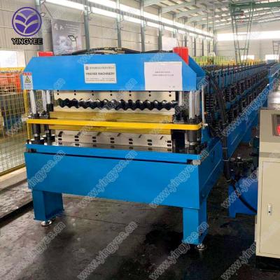 China Building Material Shops Double Layer Roof Sheet Roll Forming Machine One Layer For IBR Roof Sheet, One Layer For Corrugated Roof Sheet for sale