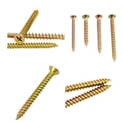 China Pan Factory Direct All Size CSK Phillips Head CSK Phillips Half Flat Wood Screw Half Thread Yellow Gypsum Board Drywall Screws for sale