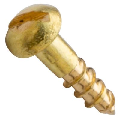 China Pan 1.5 Inch Slotted Wood Screw Brass Oval Head For Timber Brass Wood Screw for sale